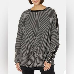 Puma Black and Gray Striped Sweatshirt